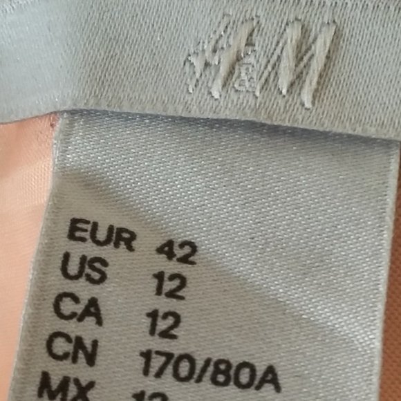 H & M | Lace Coral Peach Lace Pencil Skirt - Picture 4 of 4